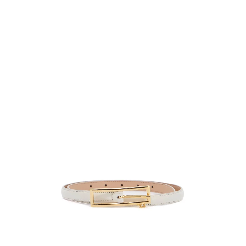 Alessandra Rich Stijlvol Logo Charme Leren Riem White Dames