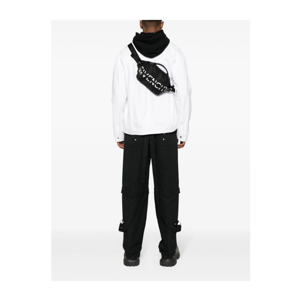 Givenchy Zwarte nylon schoudertas met gladde leren details Black Heren