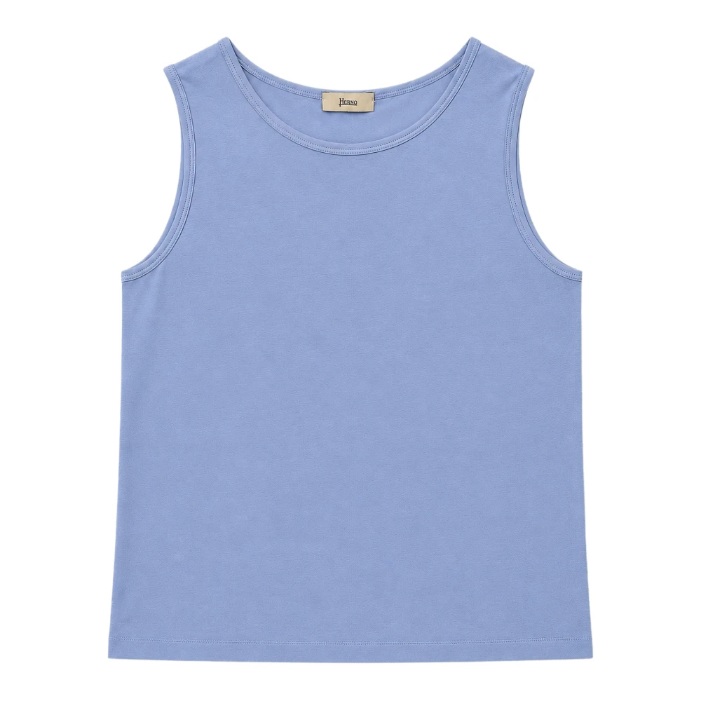 Herno Vrouw Blauw Tops Dames, L, Sleeveless Tops
