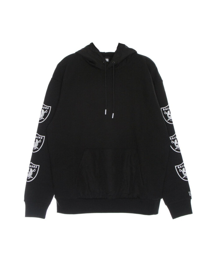 lasrai-black-distressed-sleeve-print-hoodie