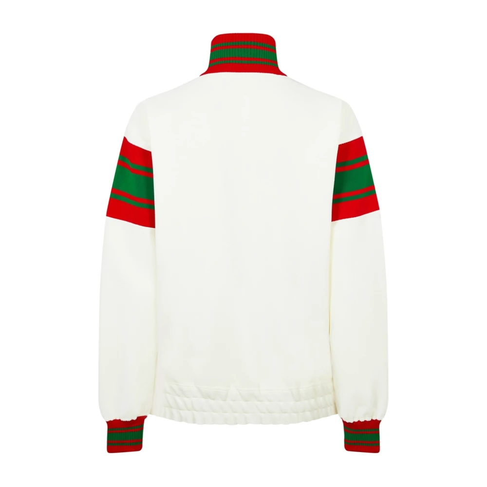 Gucci Logo Zip-Up Track Jacket Almond White Dames