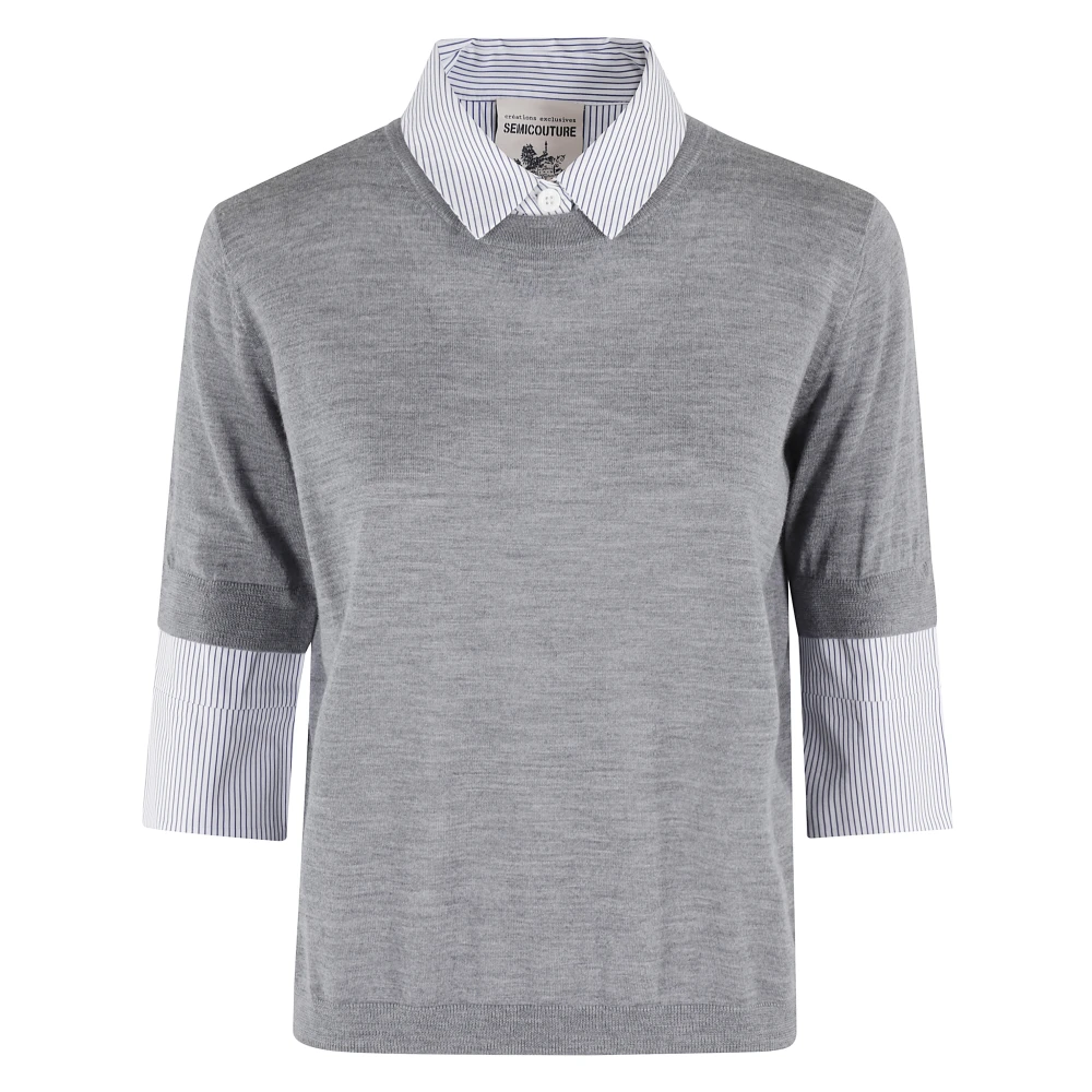 Semicouture Elegante Bloemenjurk Gray Dames