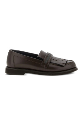 chaussures-en-cuir-marron-avec-chaine-et-franges