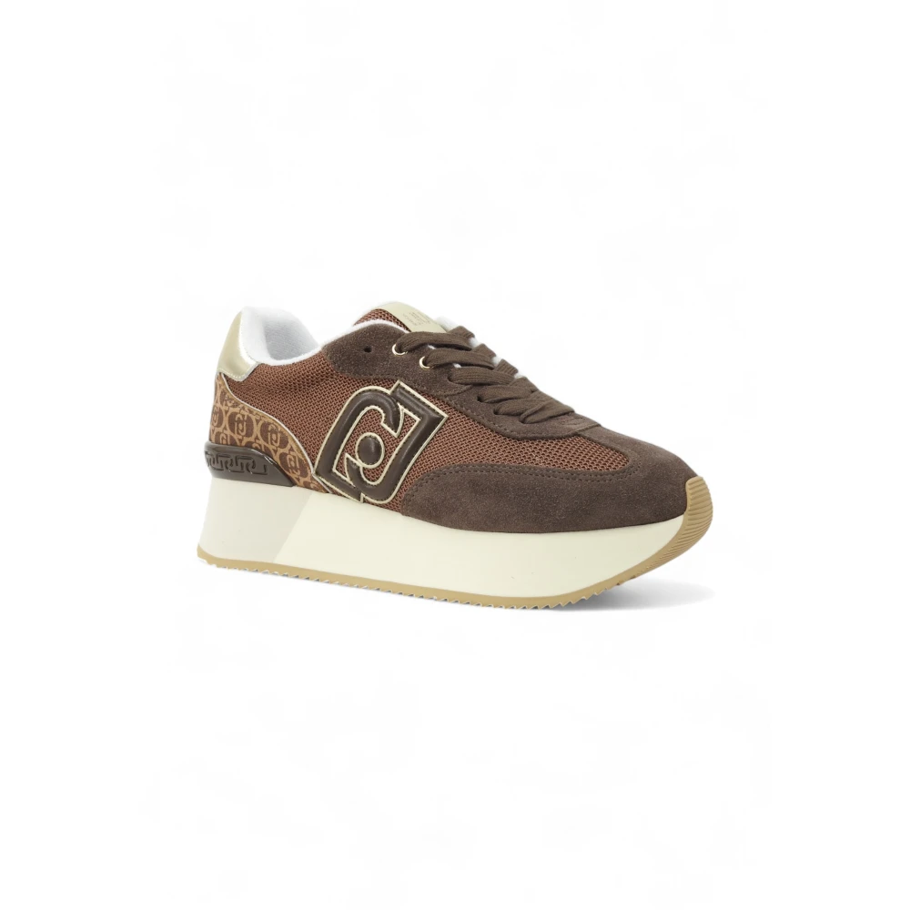 Liu Jo Sneakers Monogram e Brighty Mesh Dames Schoenen Bruin