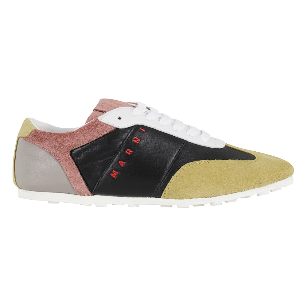 Marni Leren en Suède Sneakers Dames Schoenen Veelkleurig Multicolor