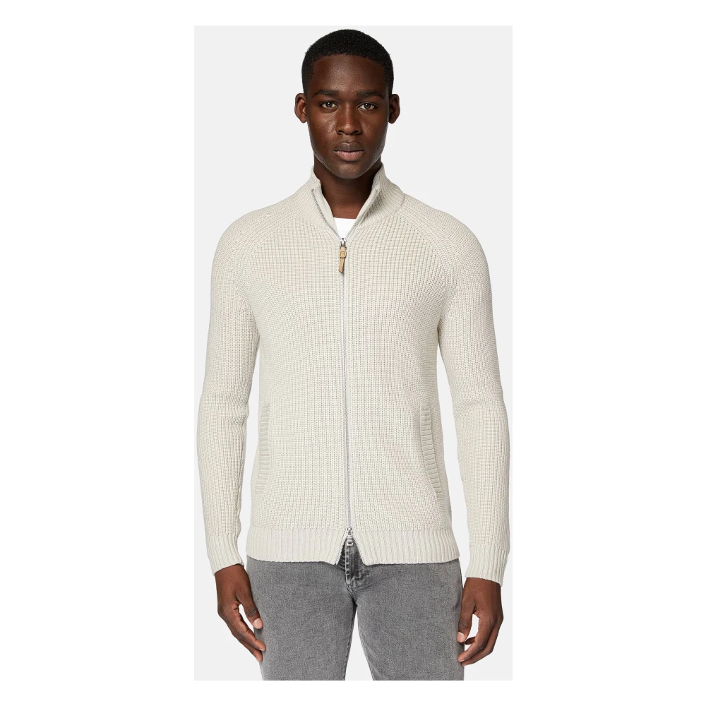 Boggi Milano Full-Zip Jumper Beige Heren