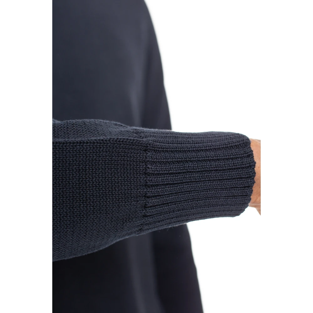 Drumohr Blauwe Katoenen Crewneck Sweater Blue Heren