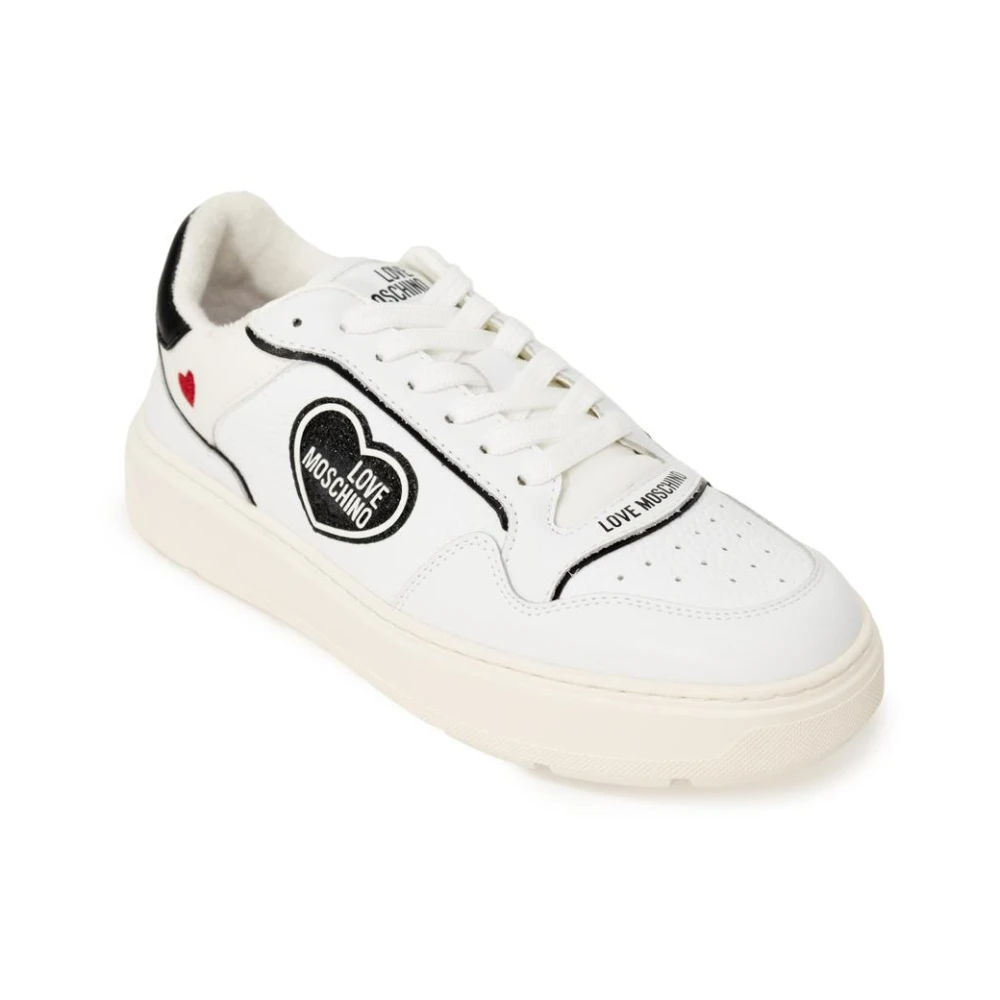 Love Moschino Women's White Heart Patch Trainers - Sneakers - 7 Uk - Shoes