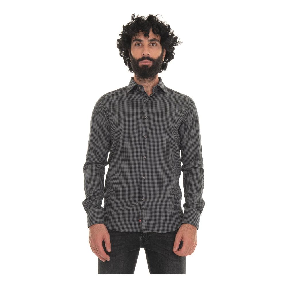 Càrrel Casual Italia Geruite Overhemd Gray Heren