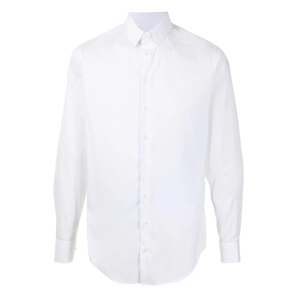 Giorgio Armani Uomo Bianco Elegante Camicia Bianca A Maniche Lunghe
