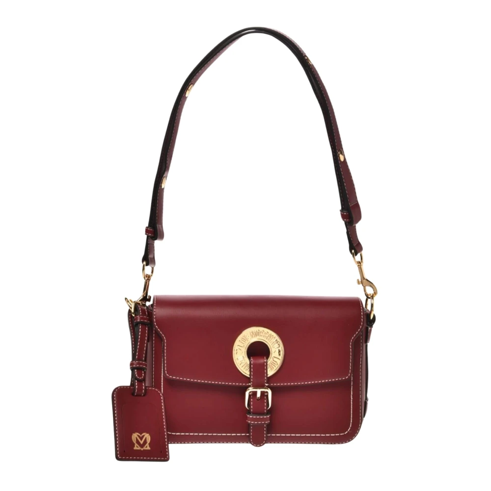Love Moschino Gouden Cirkel Wijn Schoudertas Red Dames