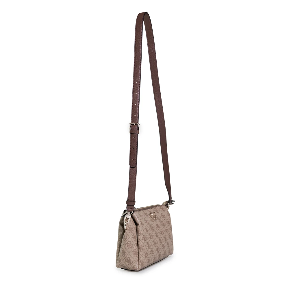 Guess Noelle Tri-Compartiment Crossbody Tas Beige Dames