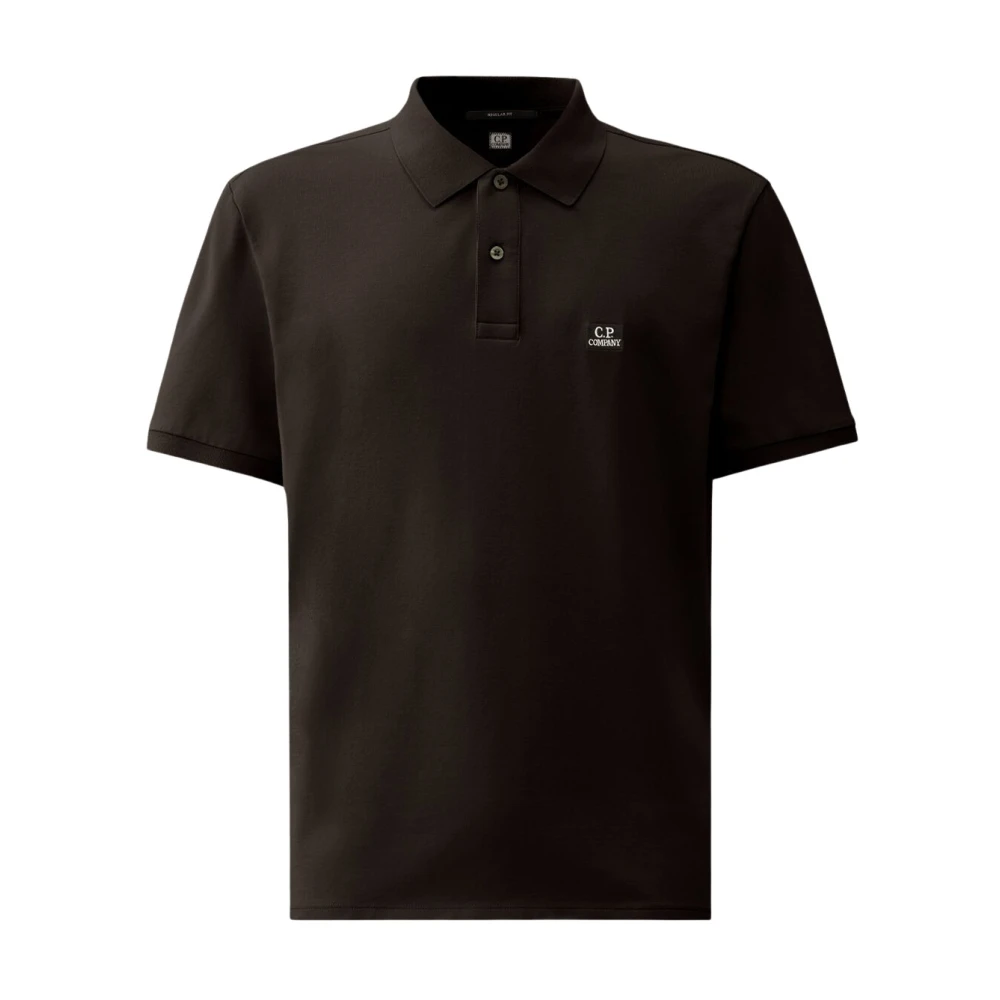 C.p. Company Men's Black Polo Shirts, M, Stretch Piquet Polo Shirt