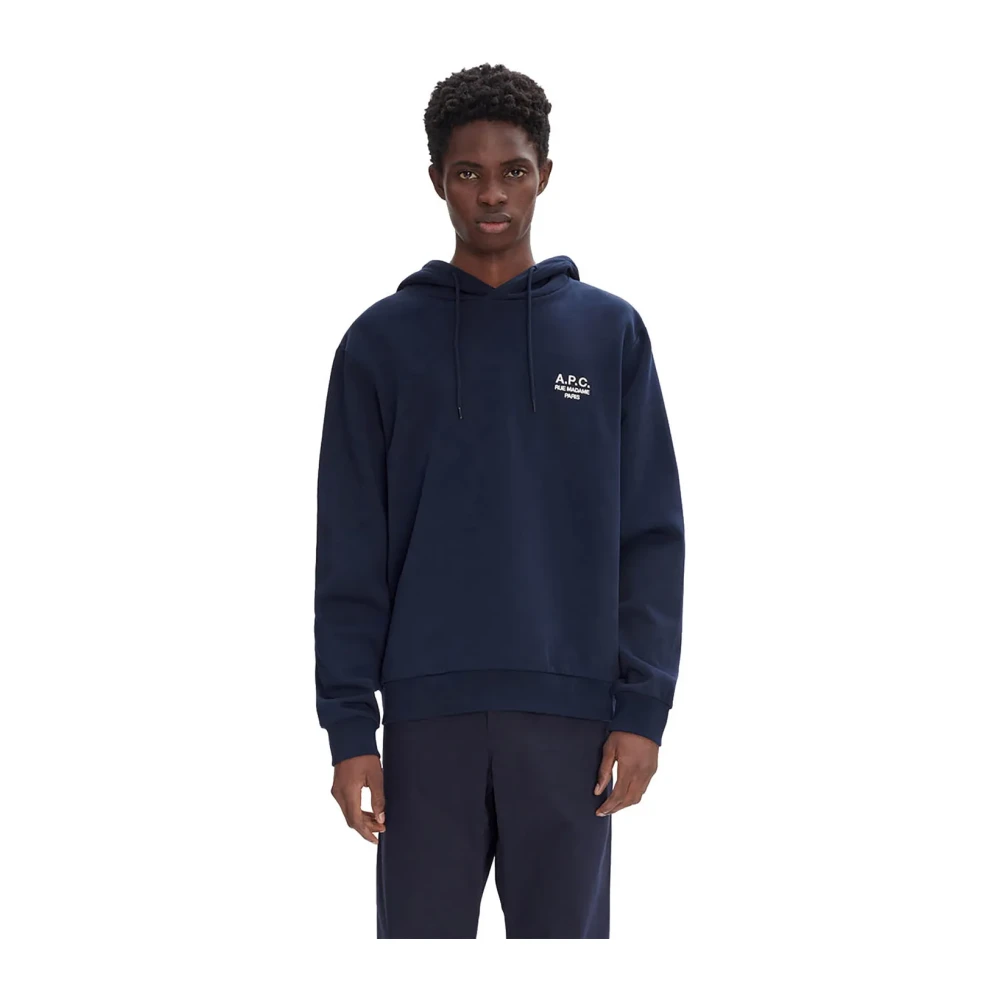 A.p.c. Unisex Hoodie Standard Rue Madame Blue Heren