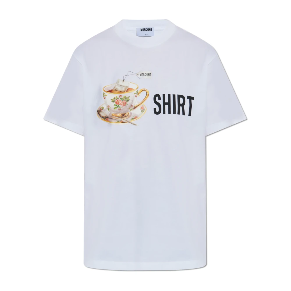 Moschino Women's White T-Shirts, M, T-Shirt With Print