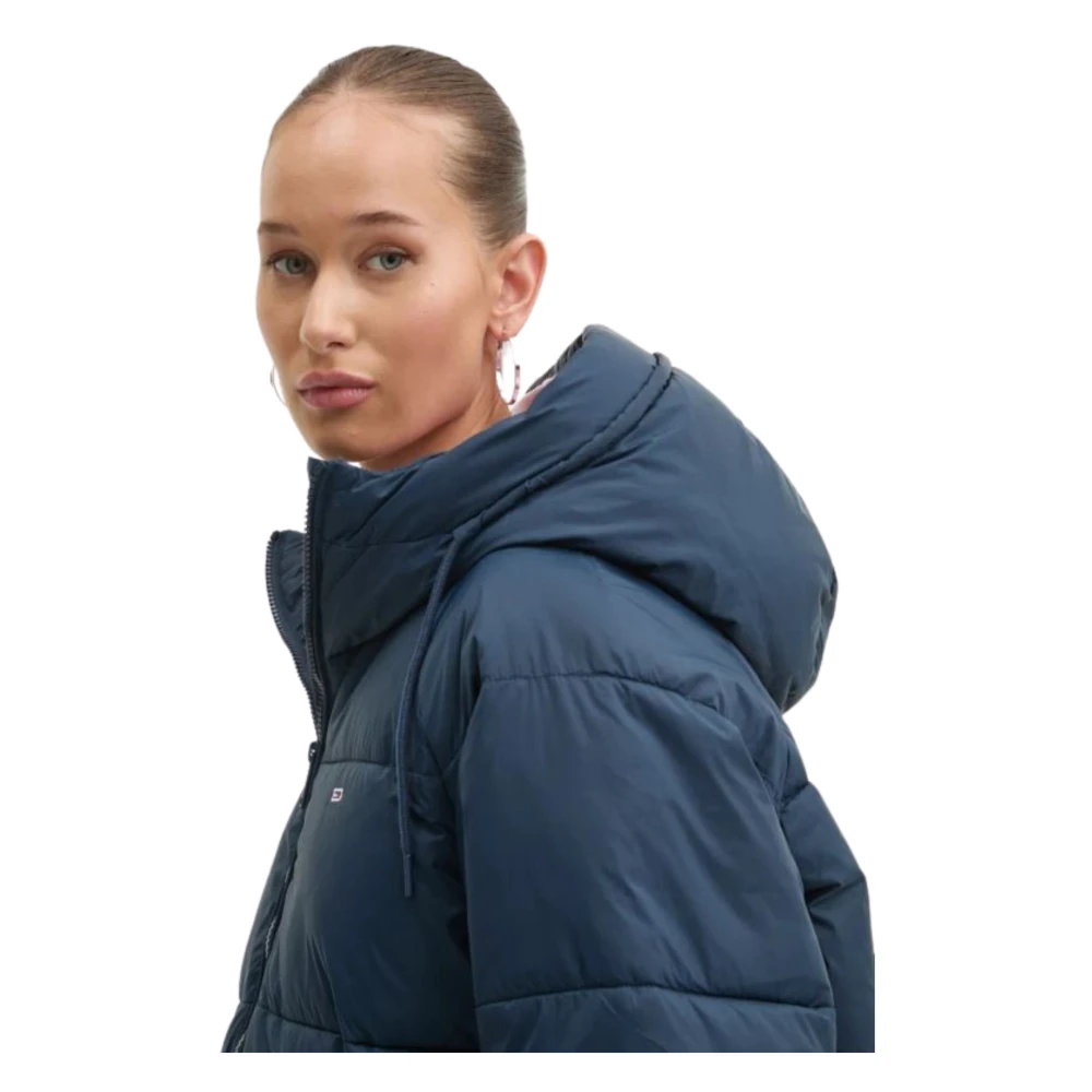 Tommy Hilfiger Blauwe Hooded Pufferjas Blue Dames