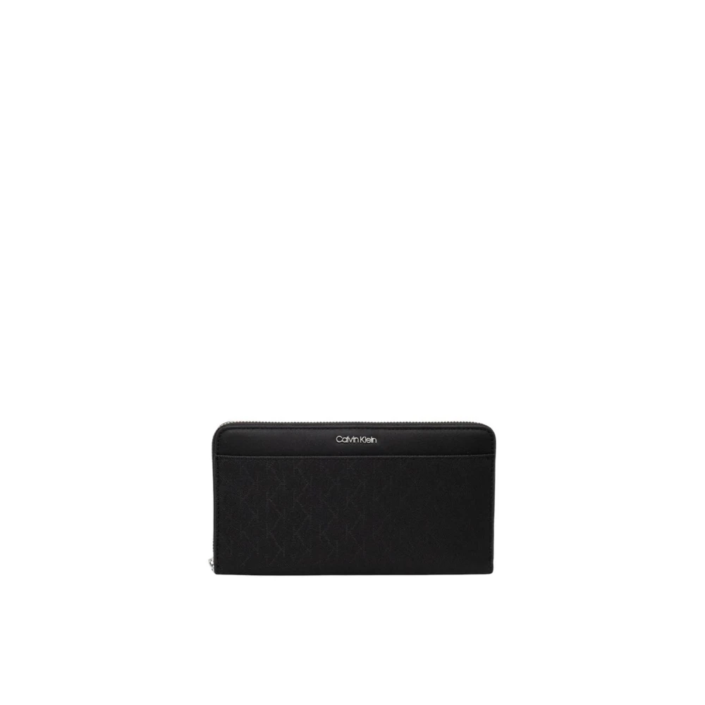 Calvin Klein Zwarte Grote Portemonnee Lente Zomer Collectie Black Dames