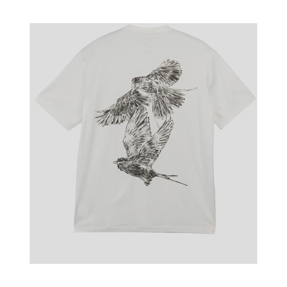 Y-3 Katoenen Bedrukte Tee White Heren