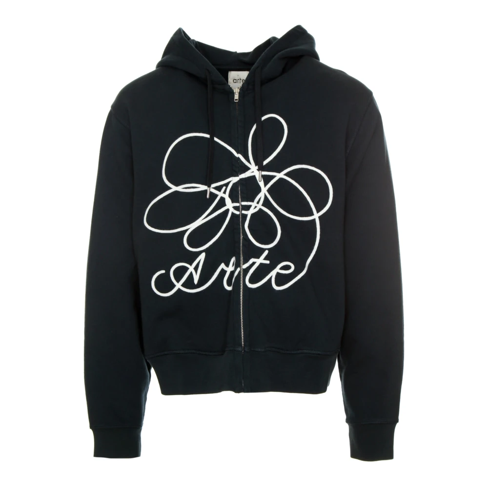 Arte Antwerp Bloemen hoodie Blue Heren