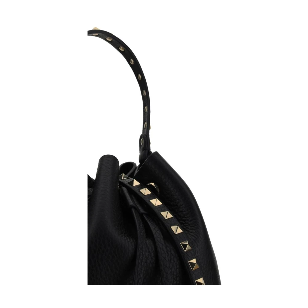 Valentino Garavani Studded Drawstring Bucket Bag Black Dames