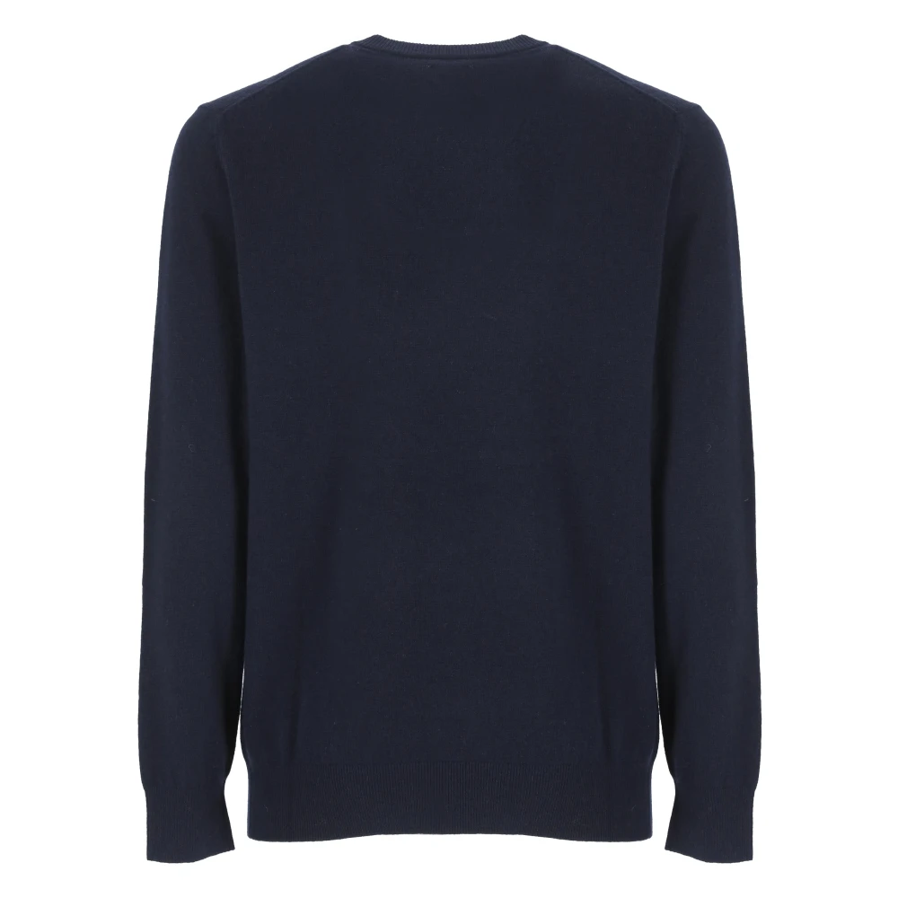 Saint Barth Blauwe Crew Neck Sweater met Money Gin Borduurwerk Blue Heren