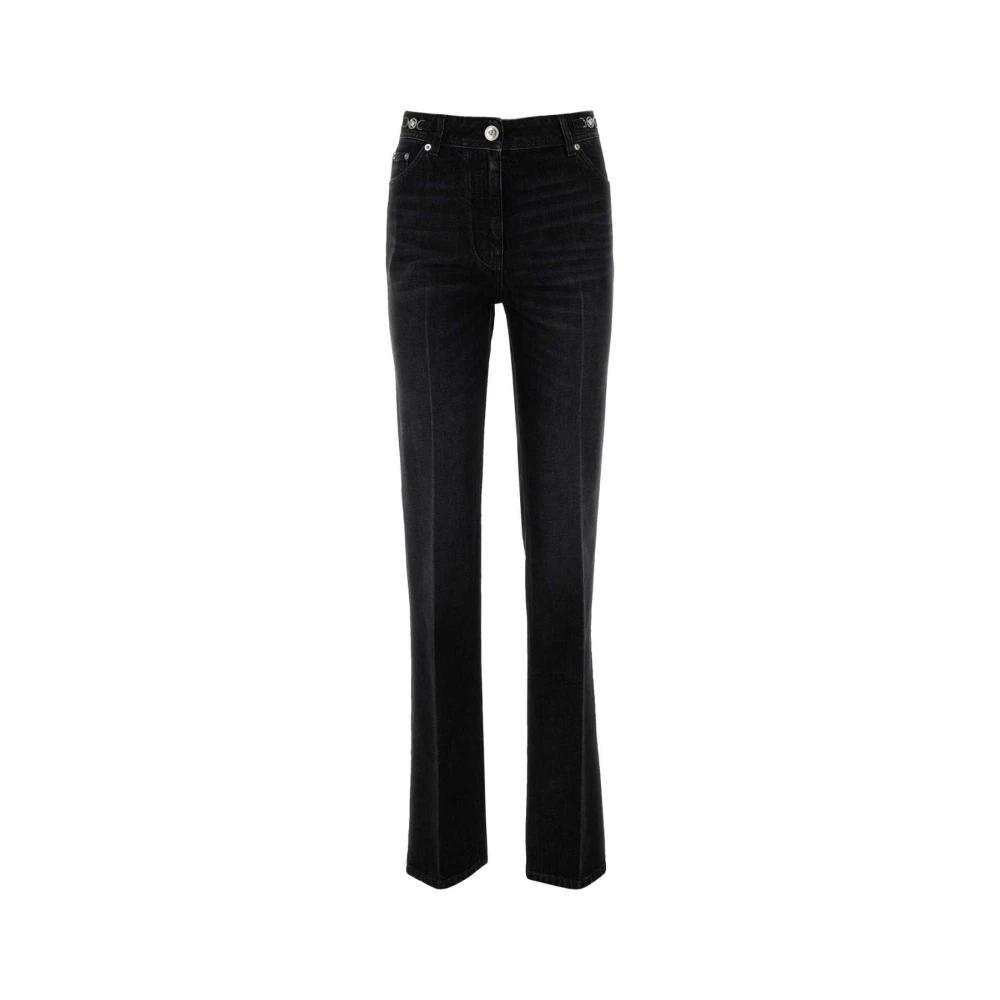Versace Zwarte Denim Jeans Klassiek Model Black Dames