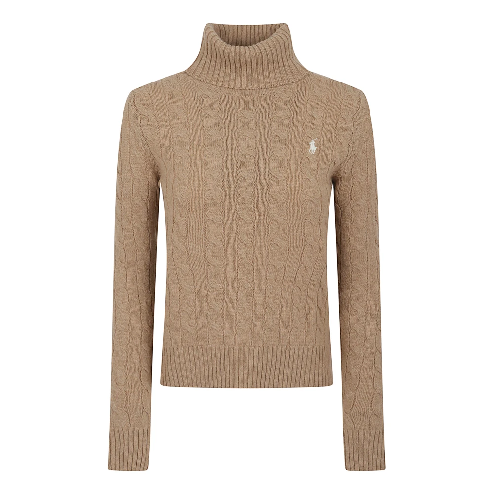 Polo Ralph Lauren , Turtlenecks, Female, Brown, Xs, Wool And Cashmere Cable-Knit Turtleneck Jumper