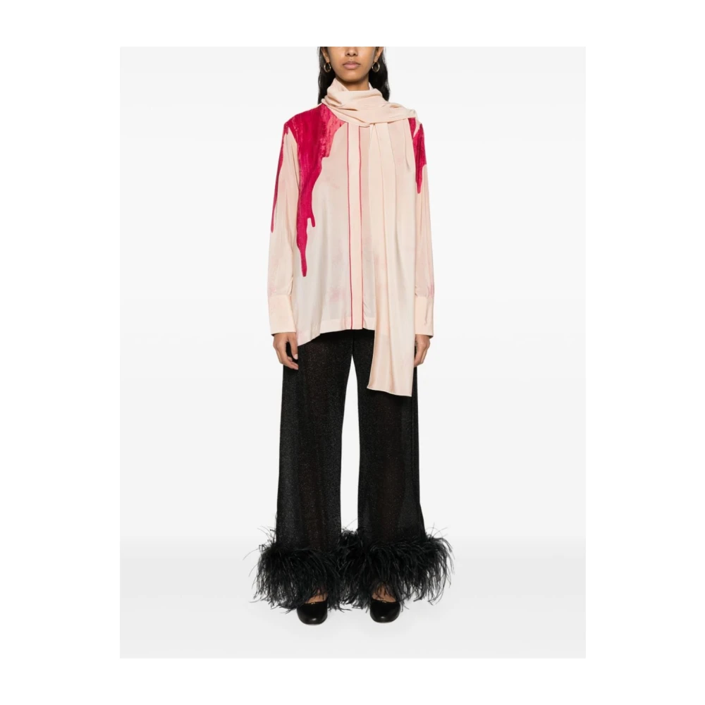 F.r.s For Restless Sleepers Zijden Shirt met Palmboomprint Pink Dames