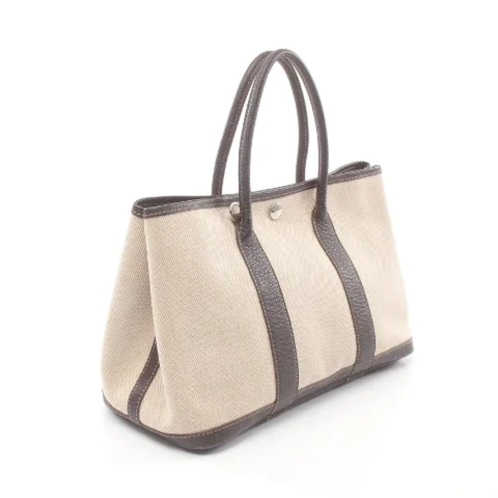Hermès Vintage Pre-owned Canvas handbags Beige Dames