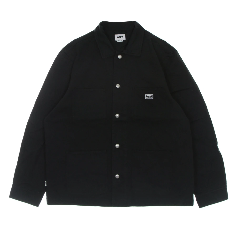 Obey Zwarte zomer werkjas met kraag Black Heren