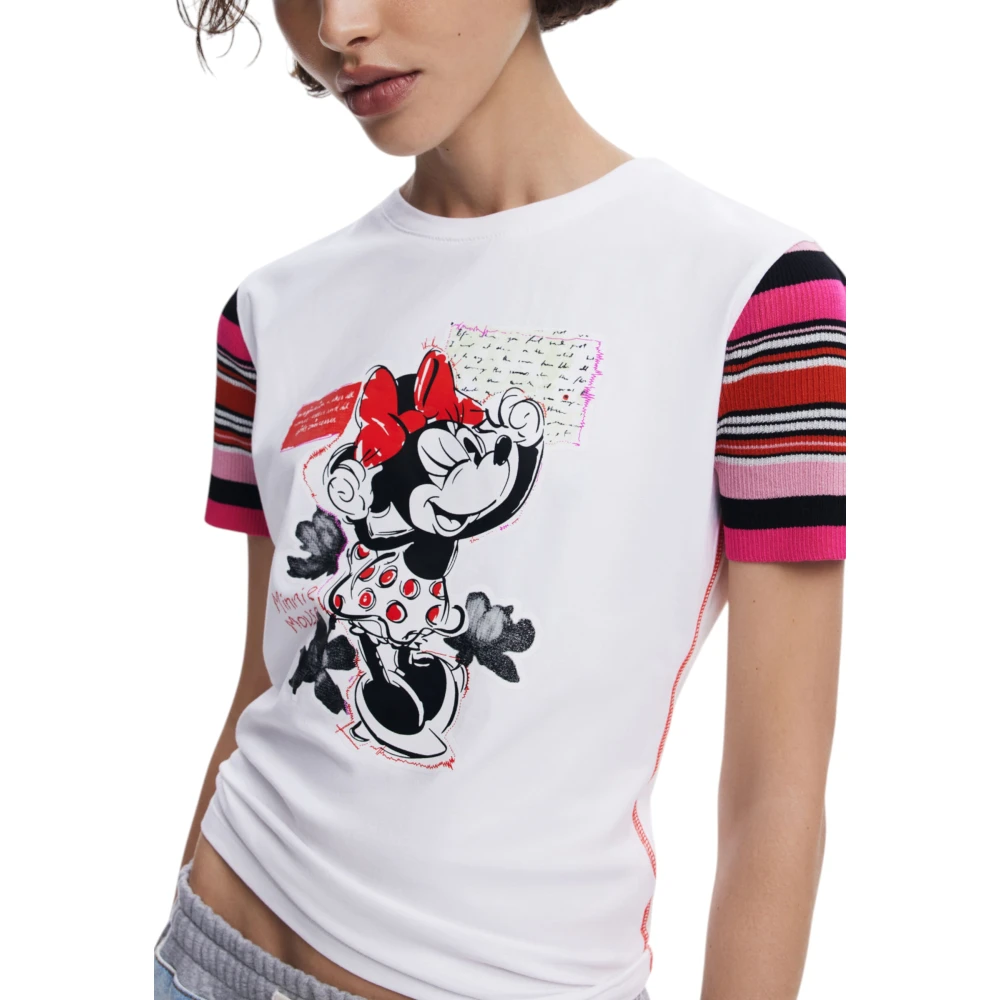 Desigual Korte Mouw T-shirt Collectie White Dames