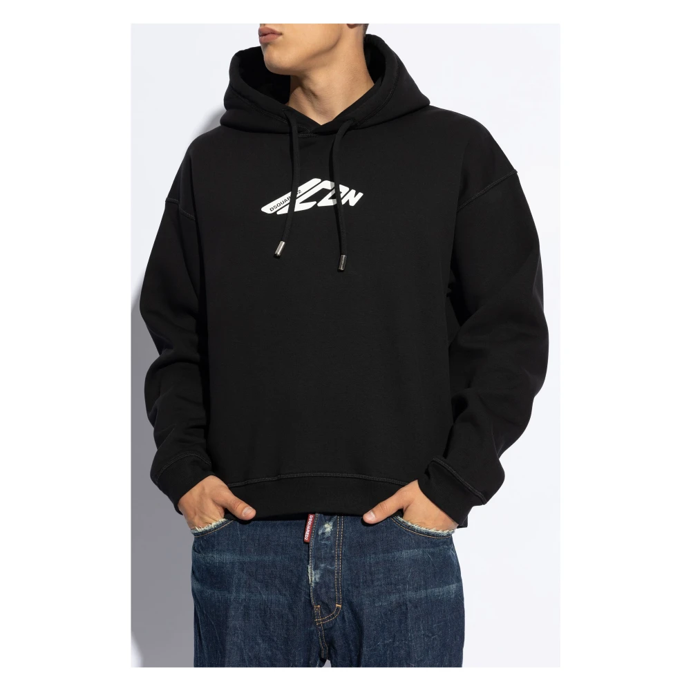 Dsquared2 Zwarte Fleece Sweater Black Heren