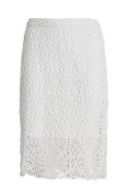 Floral Lace-Detail Kjol