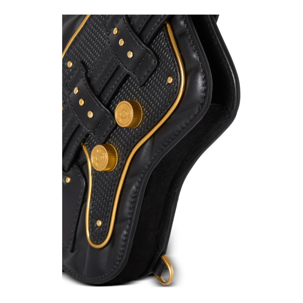 Balmain Gitaar gewatteerde kalfsleren tas Black Dames