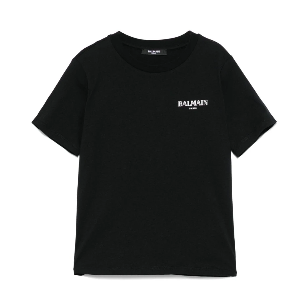 Balmain Boys Black T-Shirts And Polos - Kids Short Sleeve T-Shirts - 10 Y - Kids