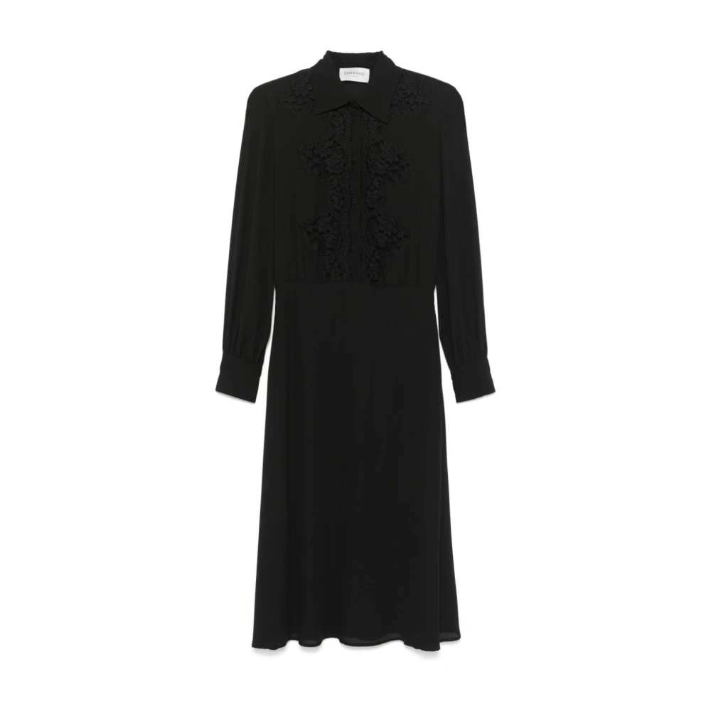 Ermanno Scervino Elegante Zwarte Jurk Black Dames