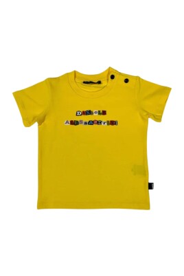 Camiseta con motivo de tul y lentejuelas de frutas amarilla niña