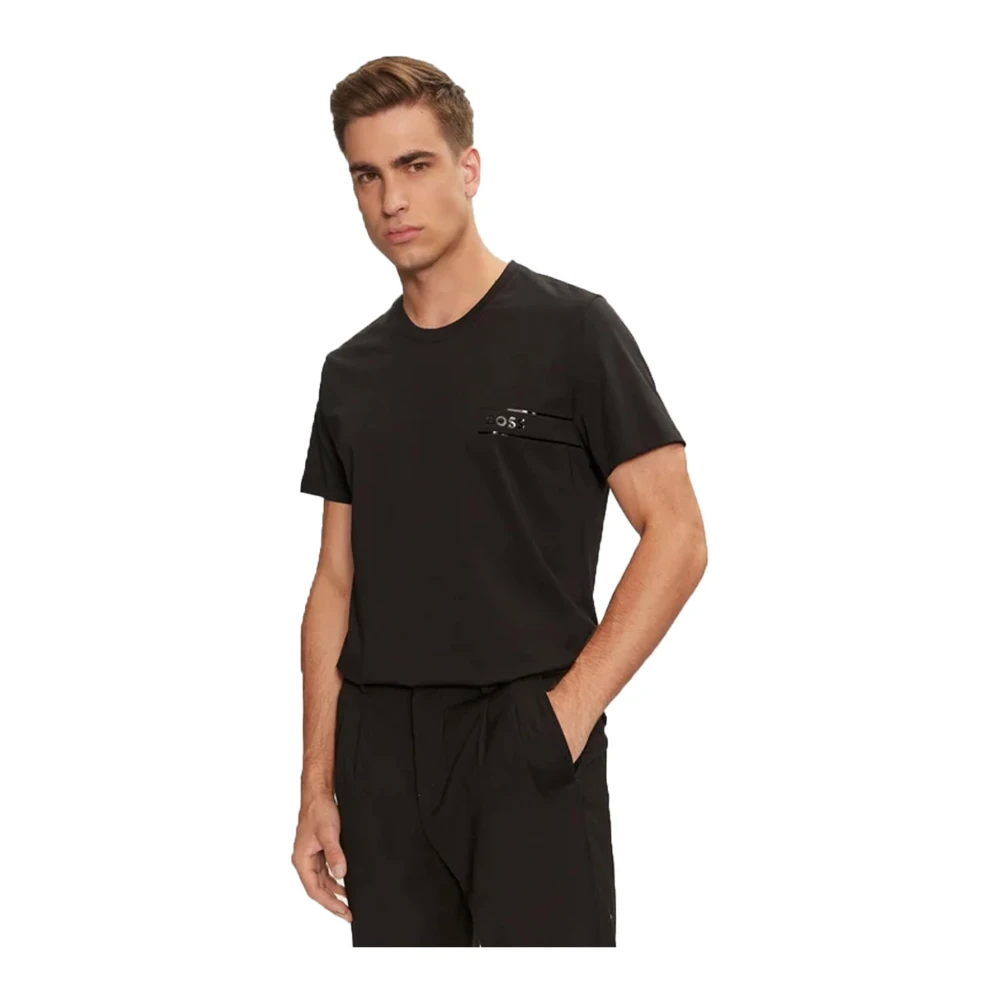 Hugo Boss Regular Fit Katoenen T-shirt Zwart Black Heren