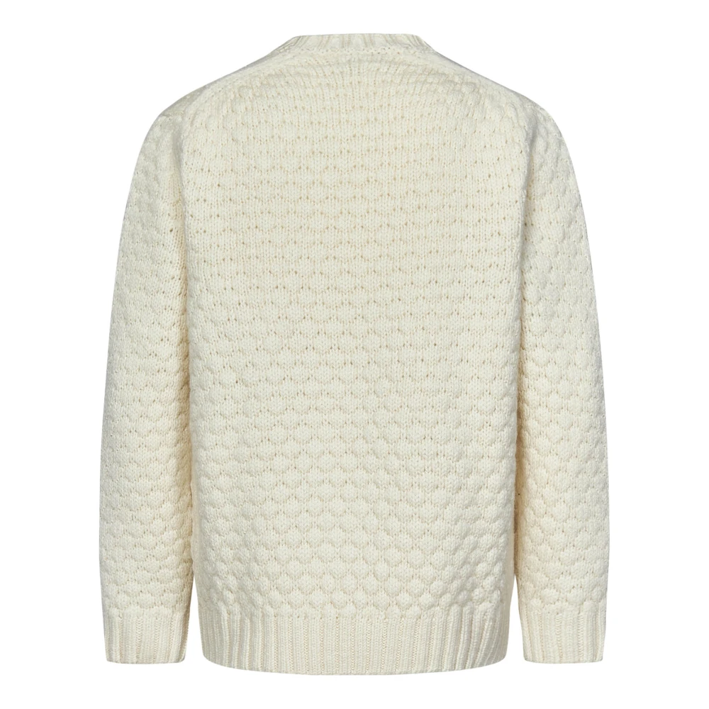 Lacoste Witte Wol Bal Motief Trui Beige Heren