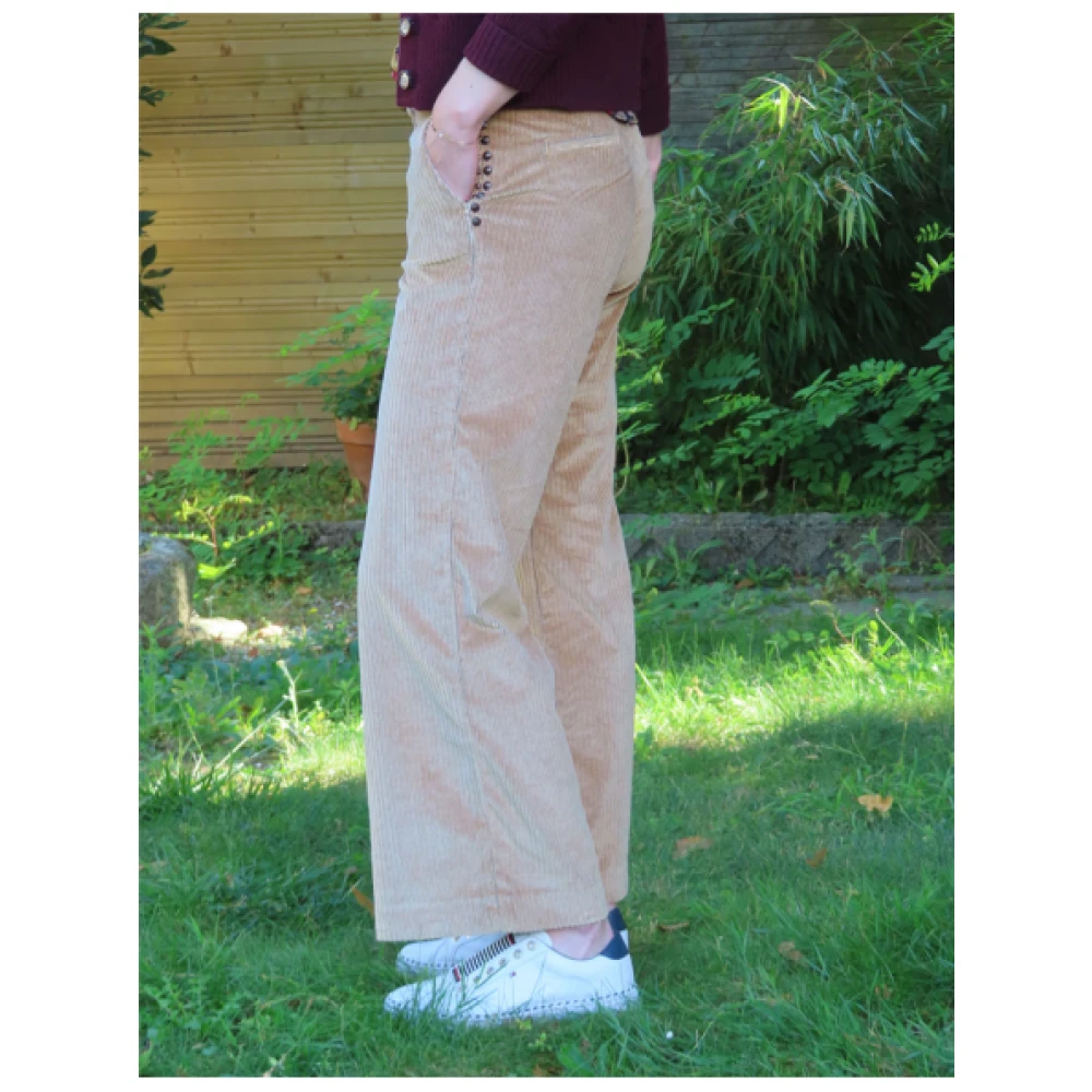 Mason's Wijde Corduroy Broek Beige Dames