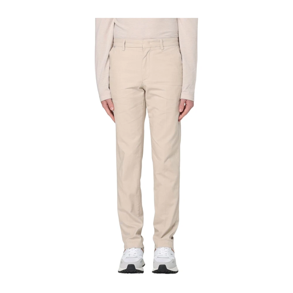 Hugo Boss Slim Fit Katoenen Broek Beige Heren