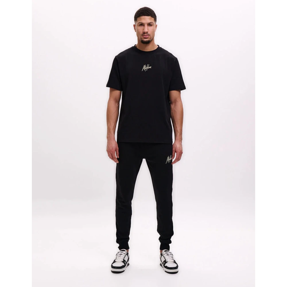 Malelions Gestreept signature T-shirt Herenlions Black Heren