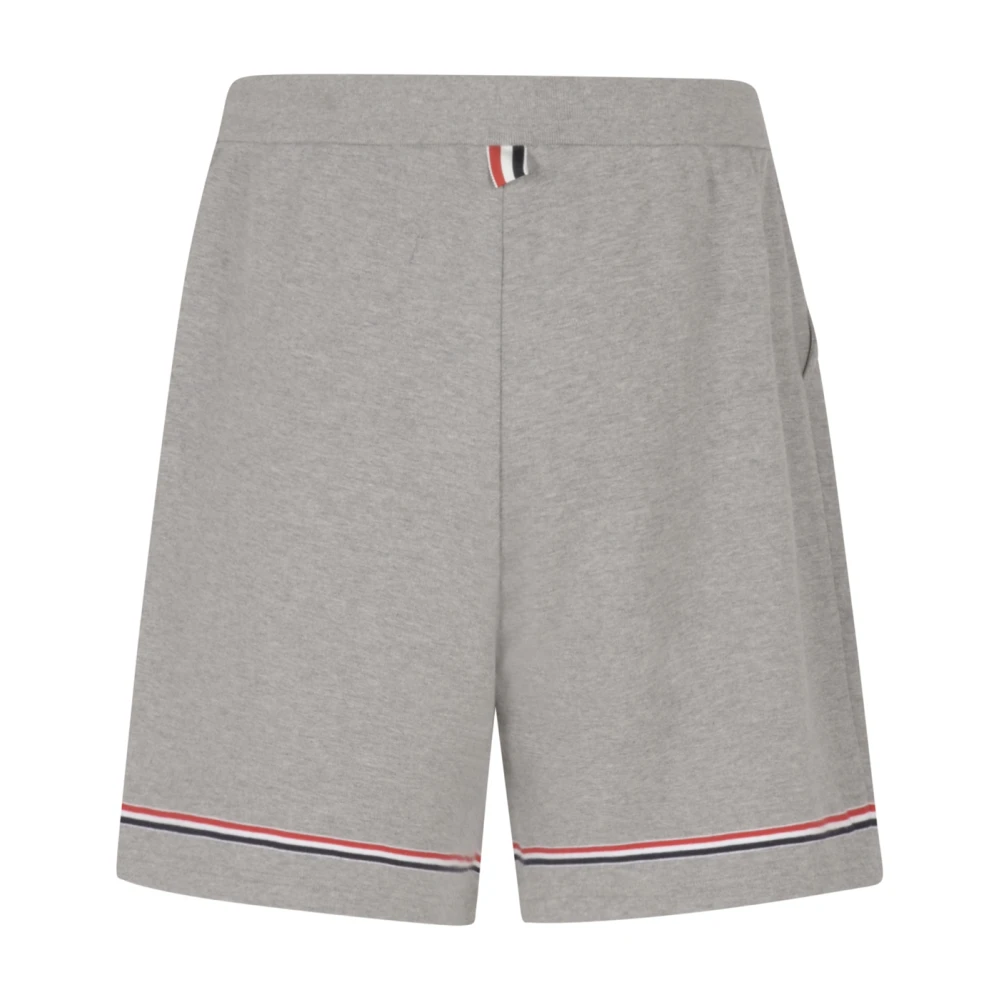 Thom Browne Katoenen Interlock Shorts met RWB Streep Gray Heren