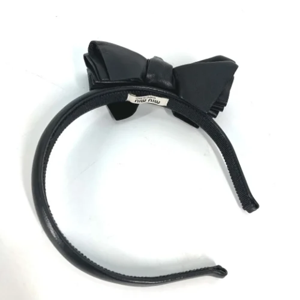 Miu Pre-owned Leather hair-accessories Black Dames