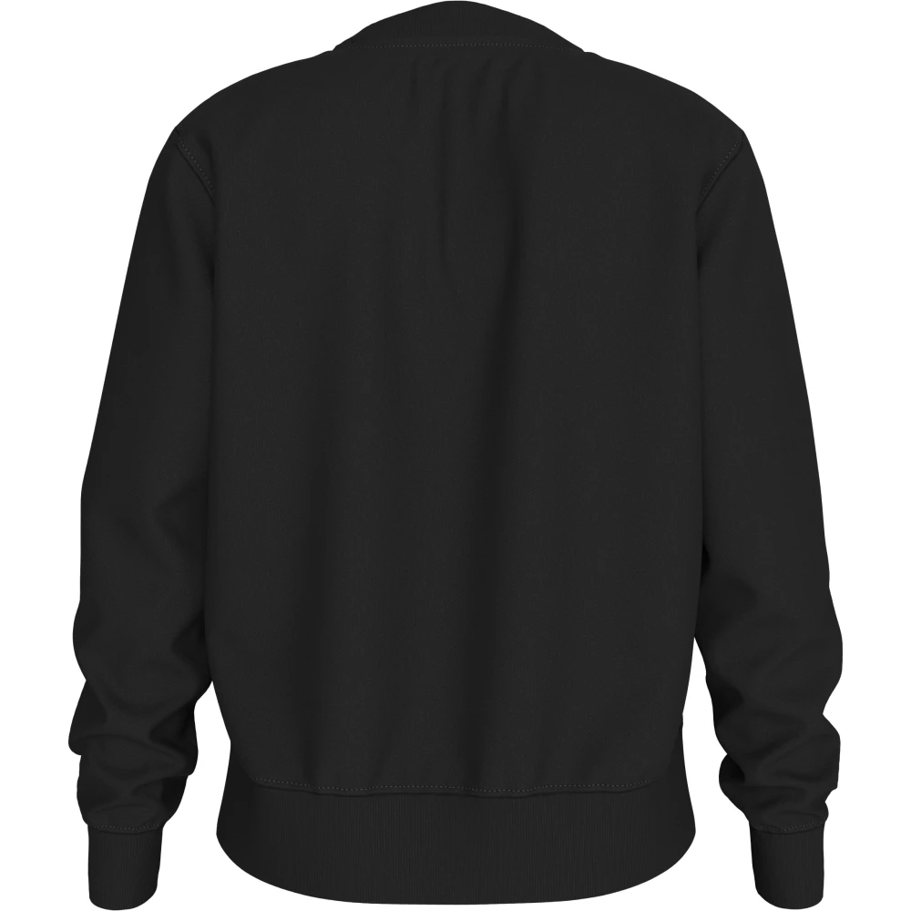 Calvin Klein Zwarte trui met geribbelde afwerking Black Dames