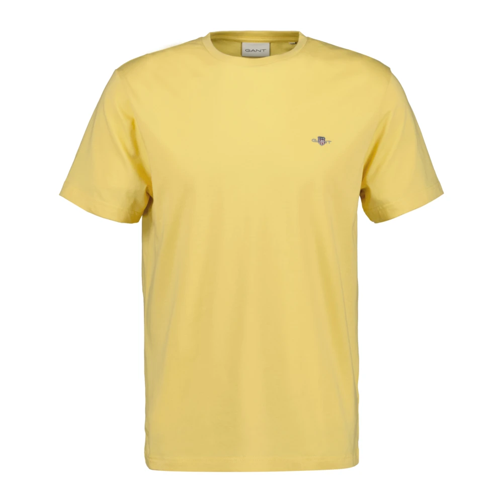Gant Regulier Shield Korte Mouw T-Shirt Yellow Heren