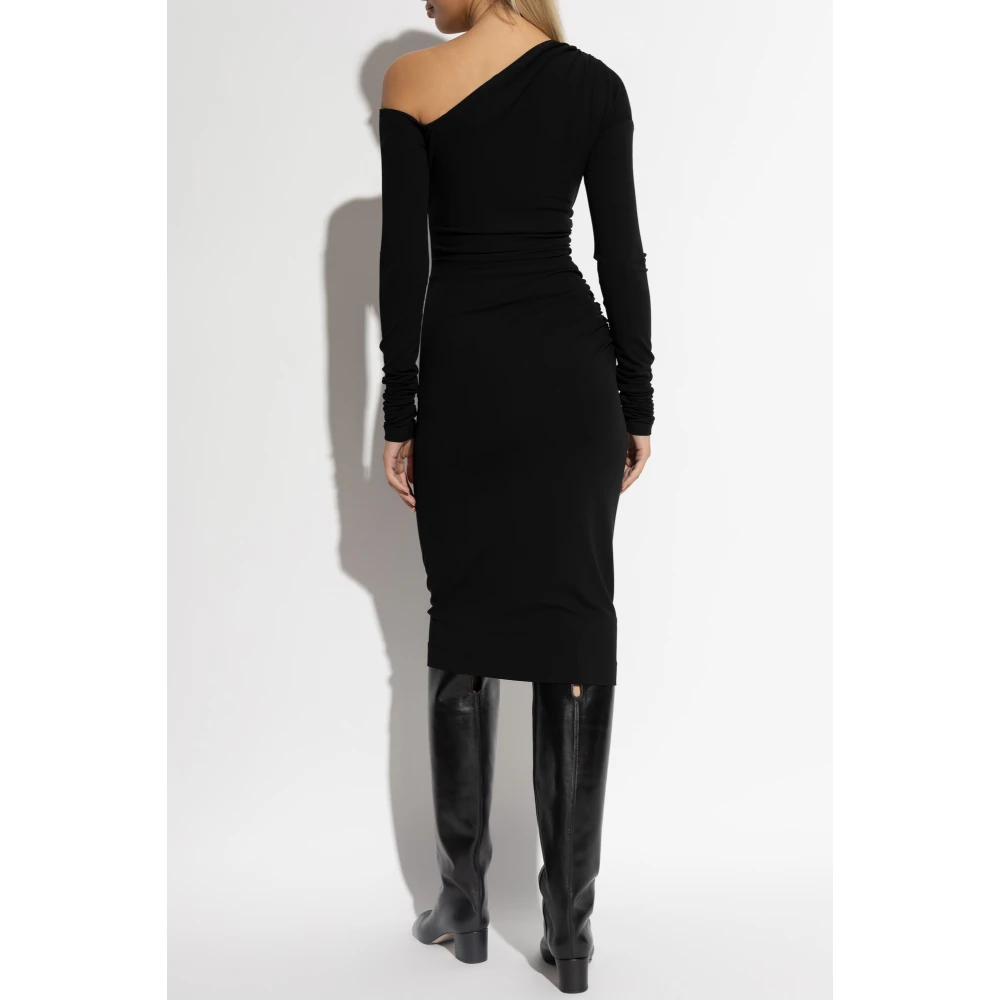 Dolce & Gabbana Jurk met draperie Black Dames