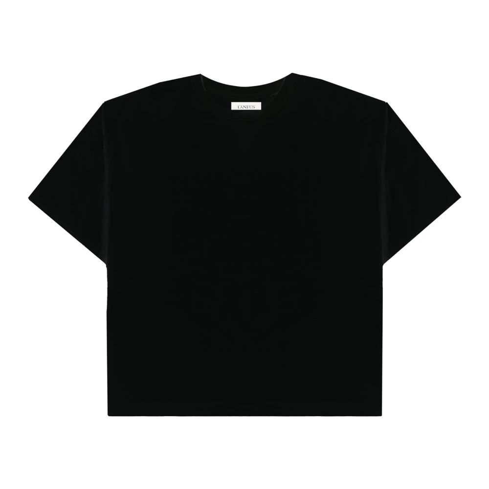 Laneus Oversize Ronde Hals T-shirt Gewatteerd Jersey Black Unisex