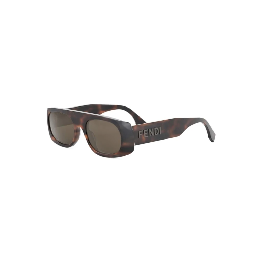 Fendi Unisex Brown Sunglasses, 54 Mm, Signature Rectangular Sunglasses