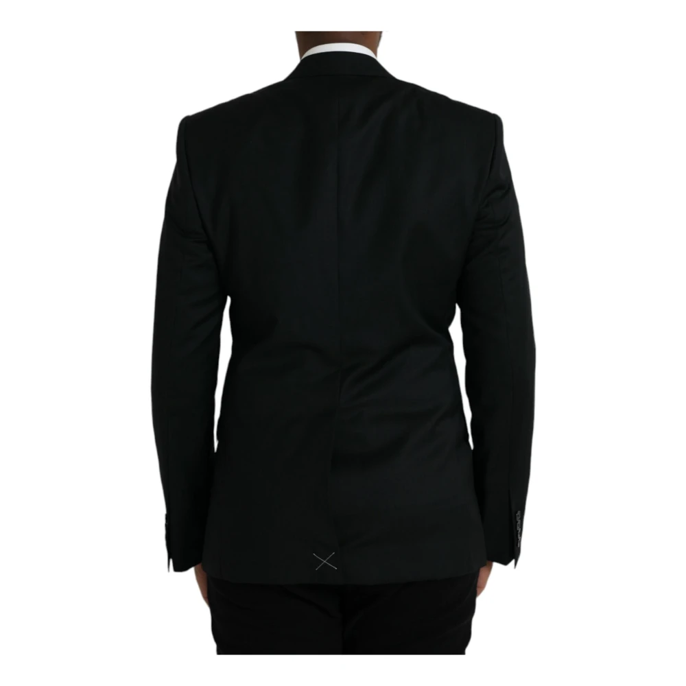 Dolce & Gabbana Zwarte Wol Blazer Slim Fit Black Heren